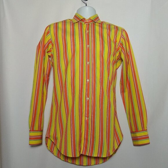 Etro Size 38 Multi Color Striped Shirt Italy EXC